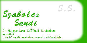 szabolcs sandi business card